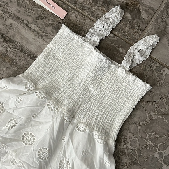 Aqua Girls' Smocked Eyelet Midi Dress, Big Kid Size XL New w/Tag - Picture 5 of 8